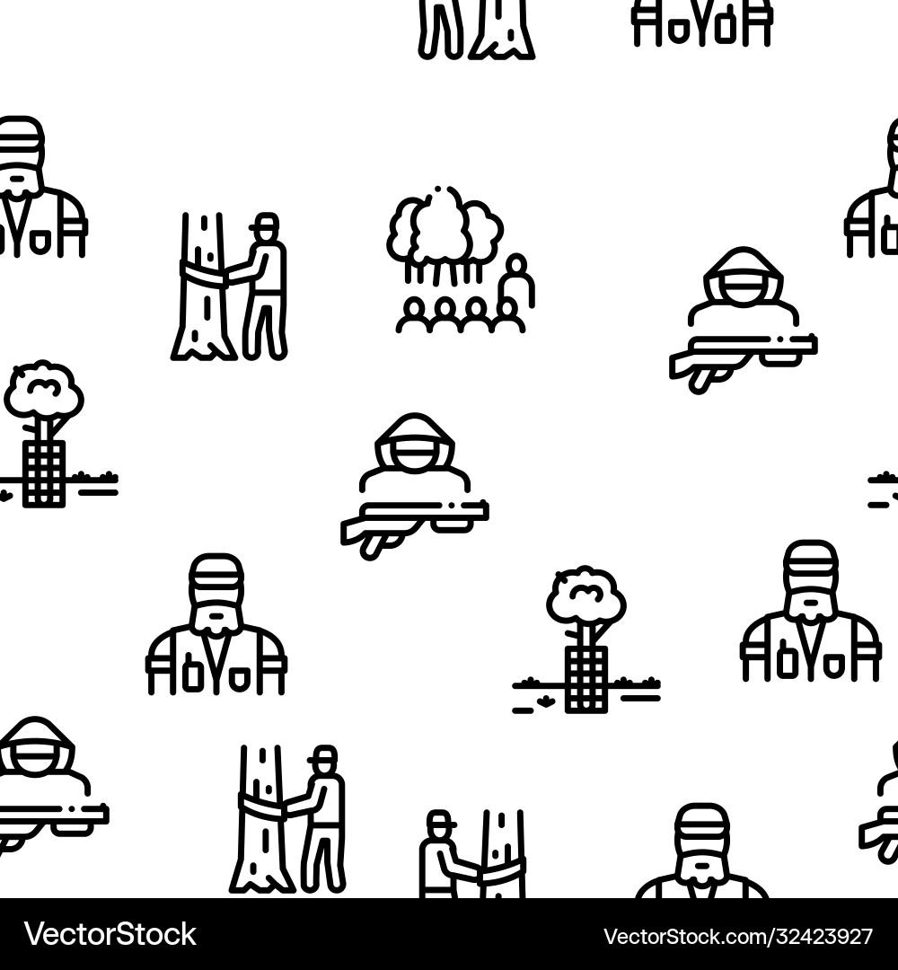 Forestry lumberjack seamless pattern Royalty Free Vector