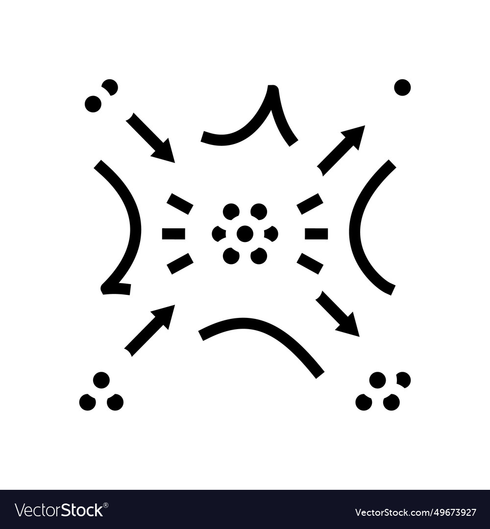 Fusion nuclear energy glyph icon Royalty Free Vector Image