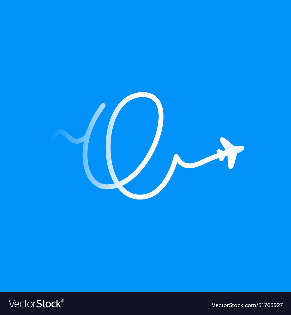 Q letter logo with plane and airline