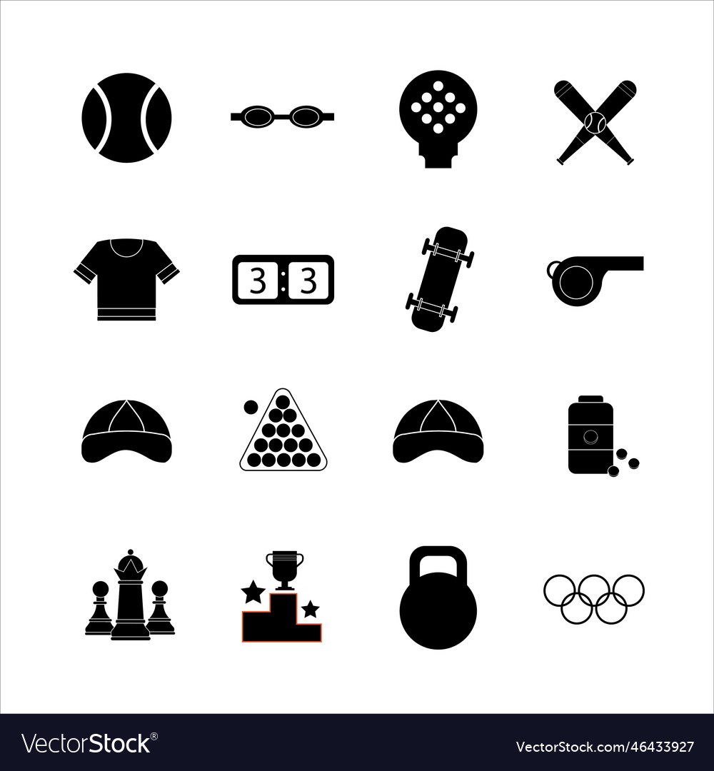 Set of simple sports icons Royalty Free Vector Image