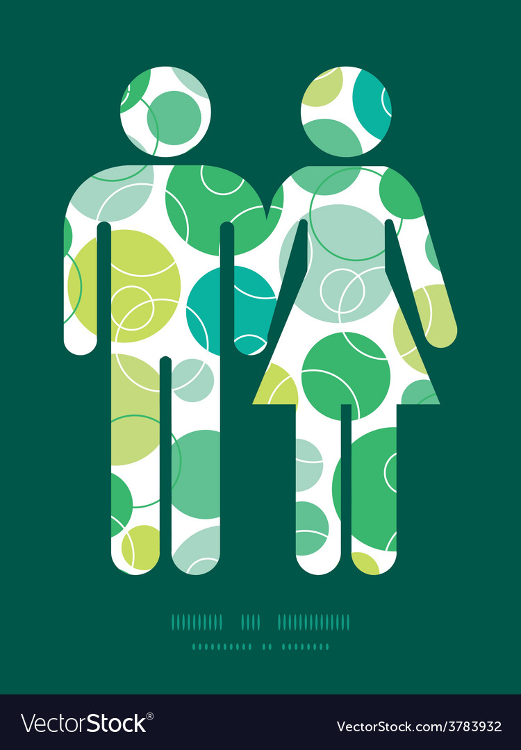 Abstract green circles couple in love