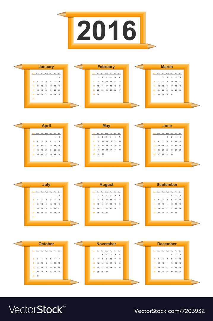Creative Education Calendar 2016 Year Design Creative Education Calendar 2016 Year Design