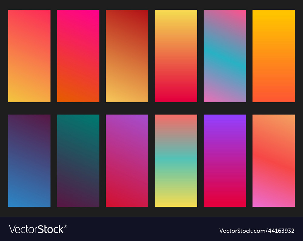 Gradient color modern background set Royalty Free Vector