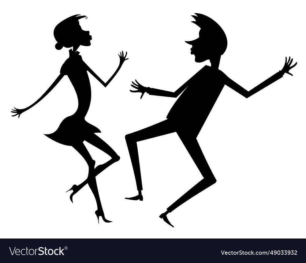 Romantic dancing young couple Royalty Free Vector Image