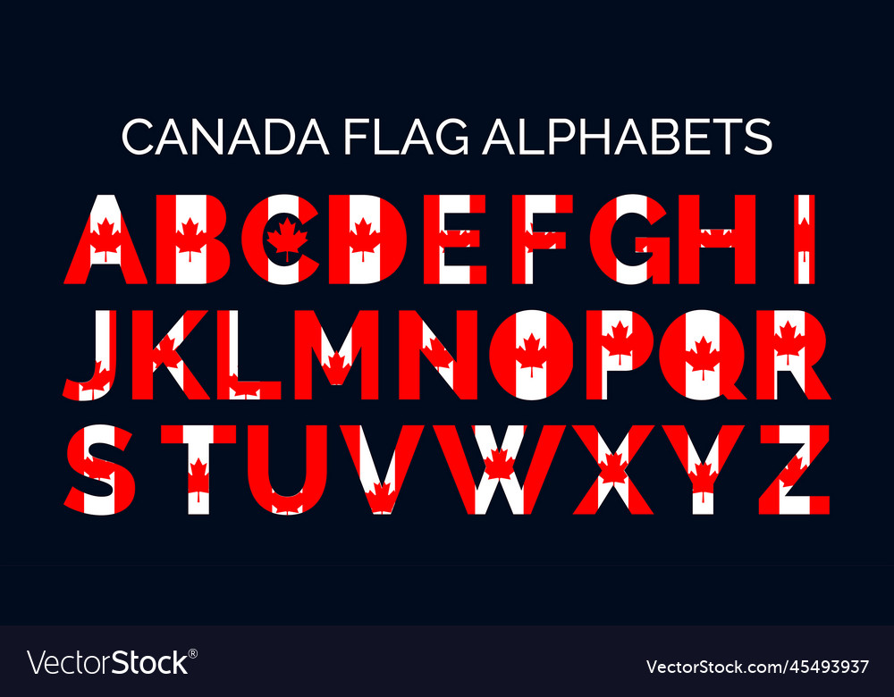 Canada 2 flag alphabetic letters abc logo