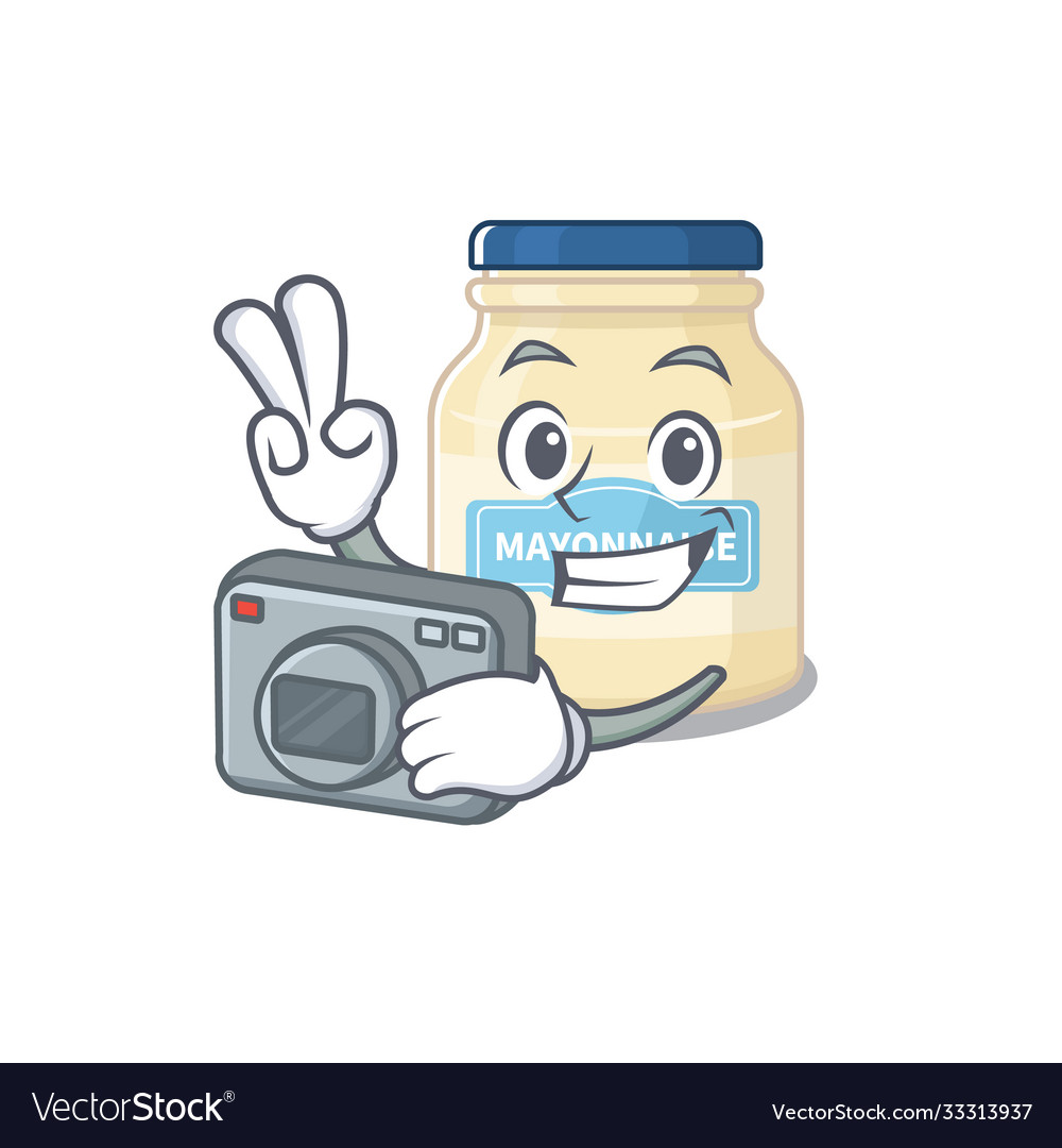 Cool photographer mayonnaise character