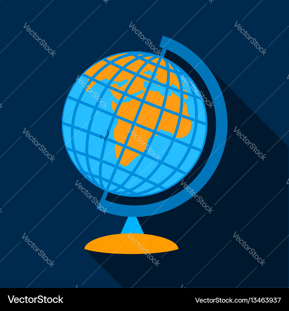 Globe icon flat style Royalty Free Vector Image