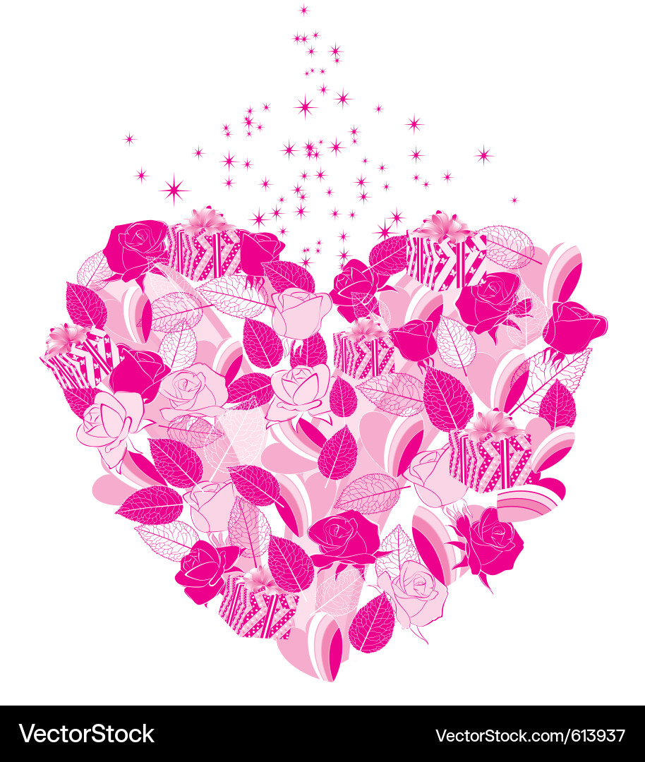 Heart flower Royalty Free Vector Image - VectorStock