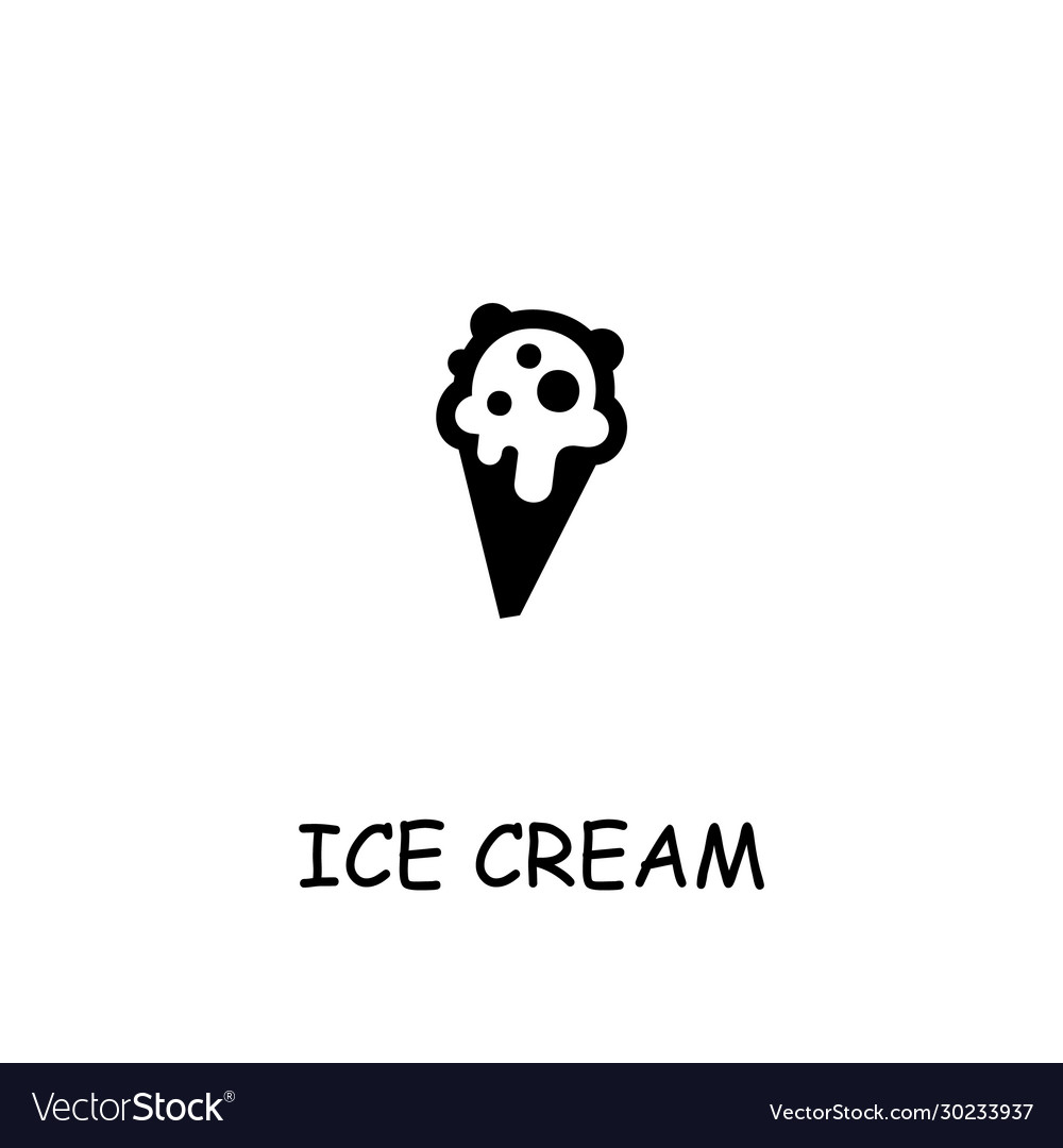 Ice cream cone flat icon