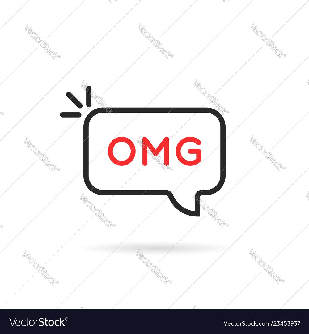 Omg Word In Thin Line Bubble Royalty Free Vector Image