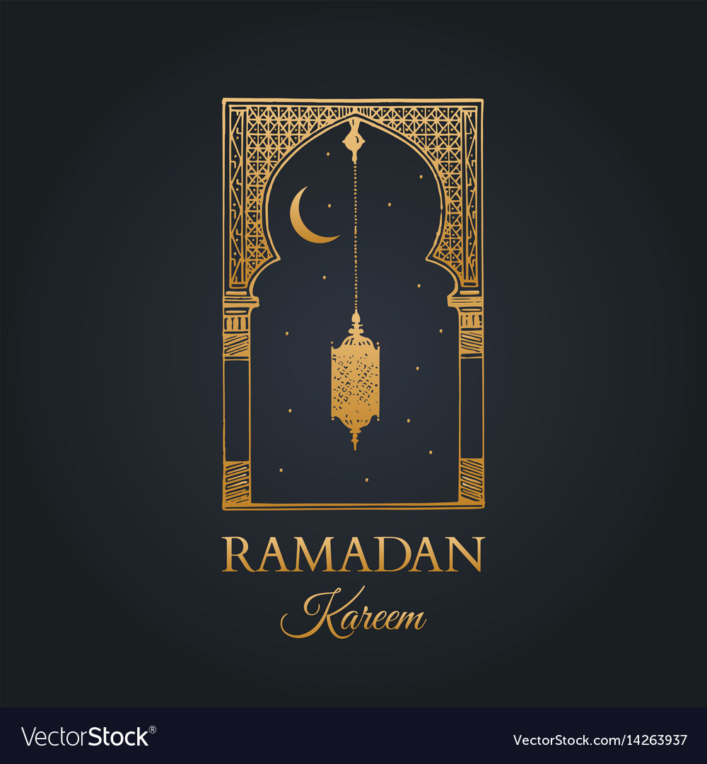 Ramadan kareem greeting card with calligraphy Vector Image