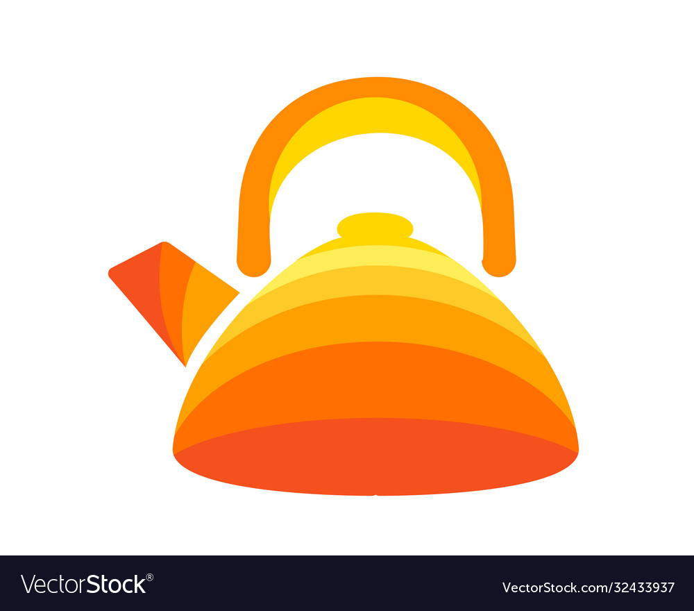 Teapot steel icon flat style black and yellow Vector Image