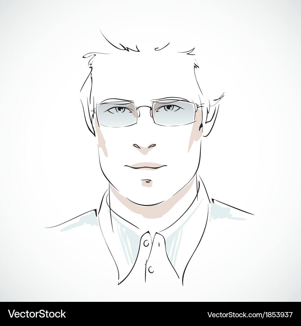 Young Businessman Portrait Royalty Free Vector Image