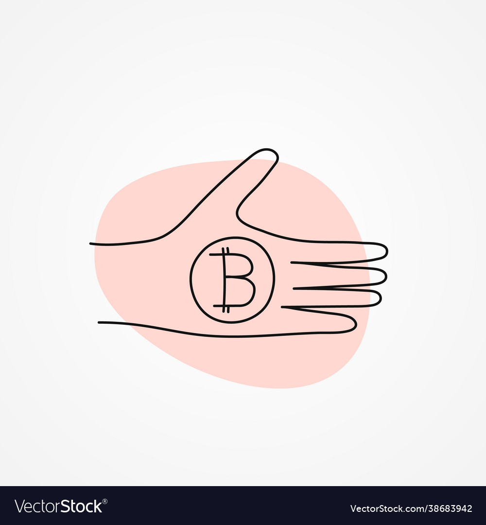 Bitcoin-Token auf der Hand