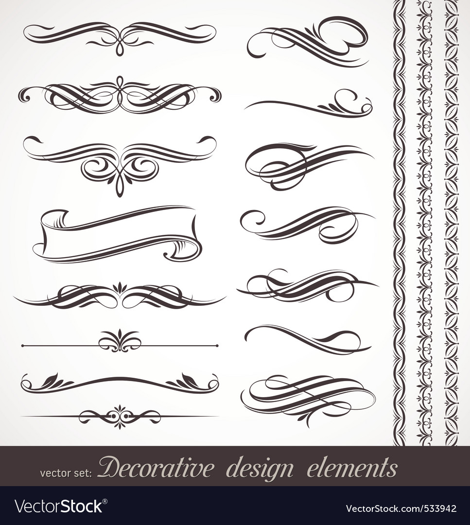 Download Calligraphic design elements Royalty Free Vector Image