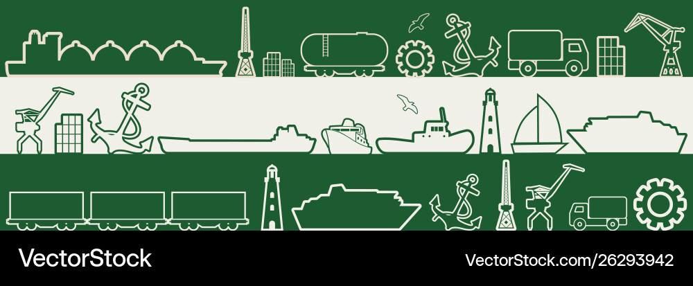 Cargo port Royalty Free Vector Image - VectorStock