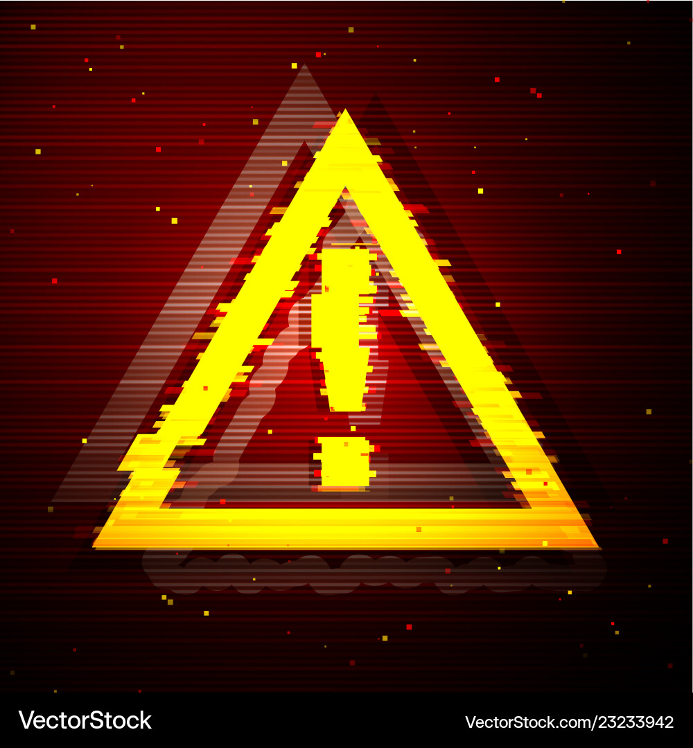 Glitched Triangle Attention Symbol Design Vector Image Glitched Triangle Attention Symbol Design Vector Image