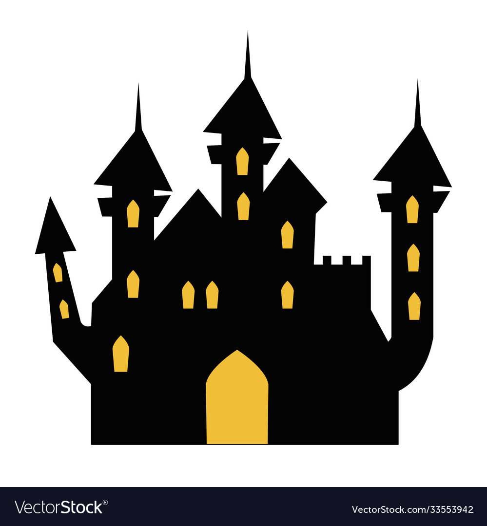 Halloween haunted castle in white background Vector Image