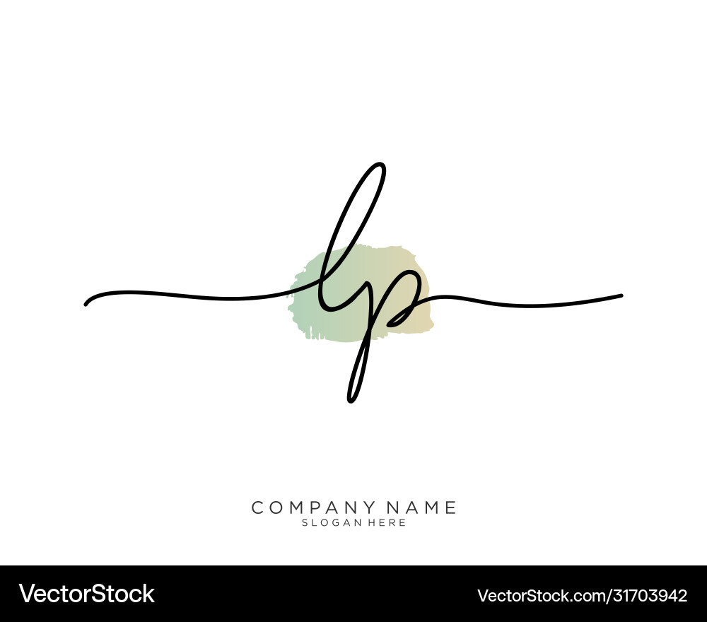 Lp Initials Cursive Lp initial handwriting logo design Royalty Free Vector Image