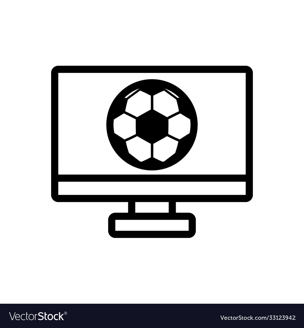 Soccer sport balloon in desktop line style icon