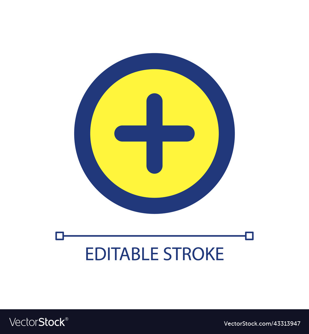 Add button pixel perfect rgb color ui icon Vector Image