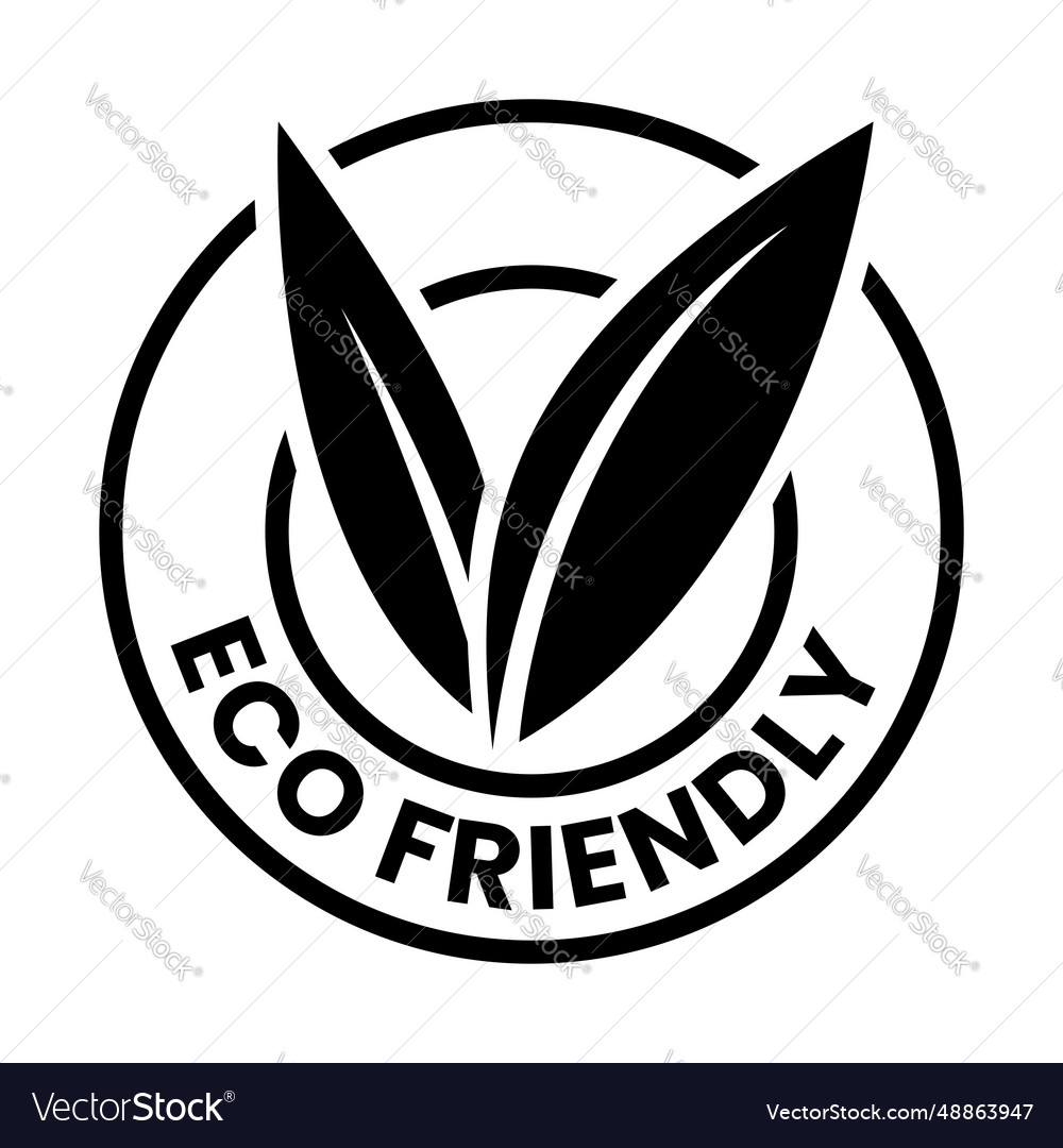 Black eco friendly icon with v shaped leaves 5