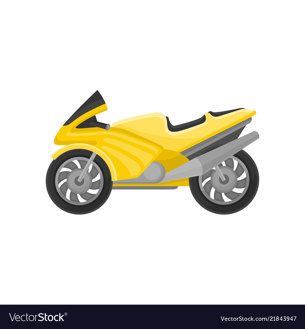 Bright yellow racing motorcycle modern sport bike