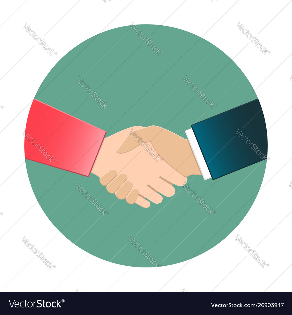 Businesswoman And Businessman Shaking Hands Vector Image