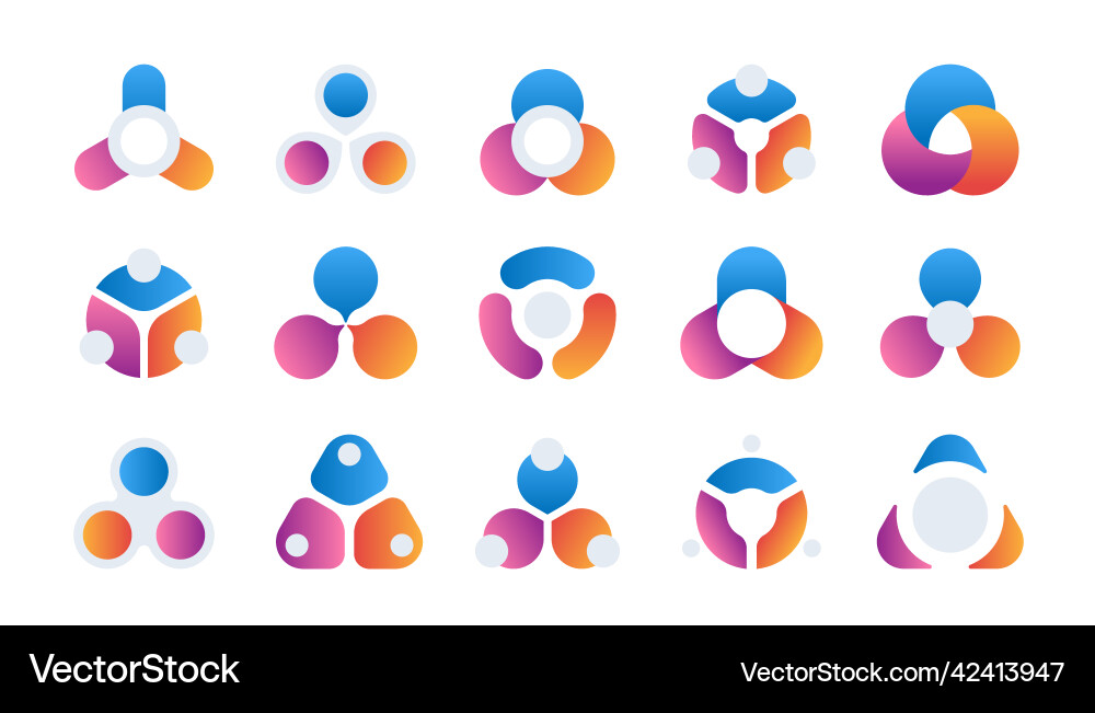 Cycle diagram 3 step circle infographic elements Vector Image