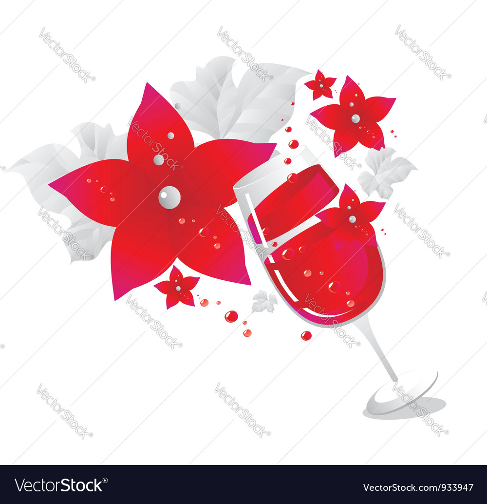 Decorated wine glass background