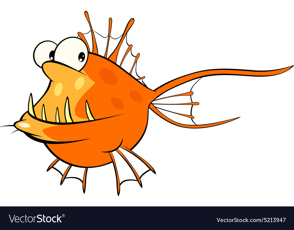 Deep-water fish monkfish cartoon