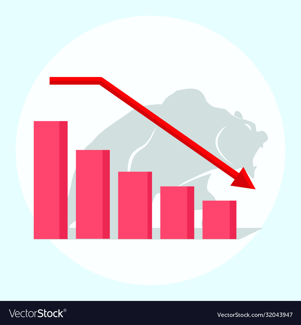 Downward trend graph and bear market stock Vector Image