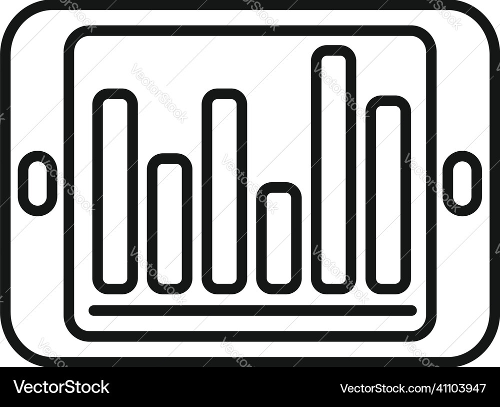 Graph chart tablet icon outline document Vector Image
