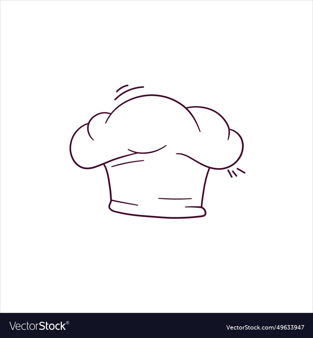 Hand drawn of chef hat icon doodle sketch