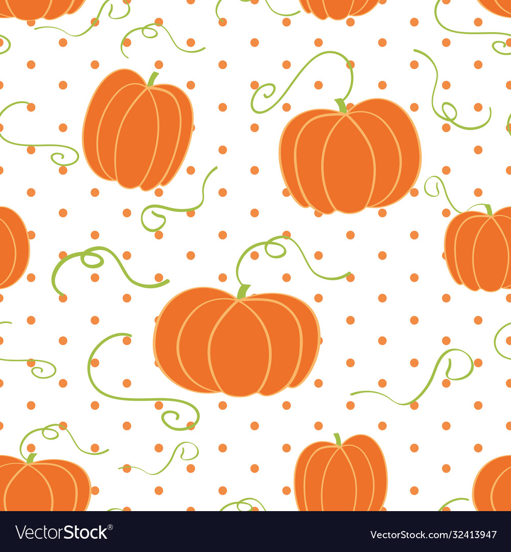 Hand drawn pumpkin background seamless