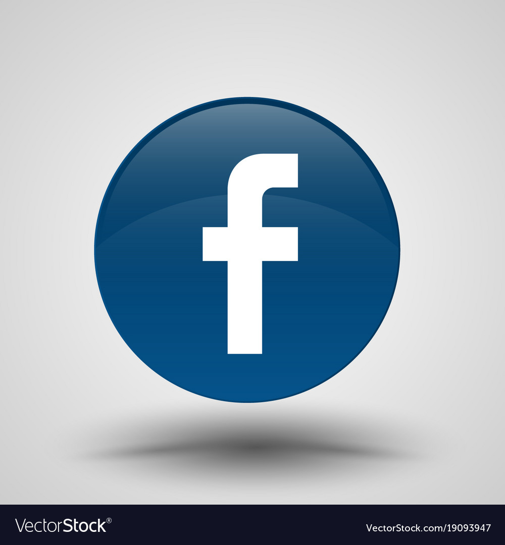 Original round blue facebook web icon Royalty Free Vector