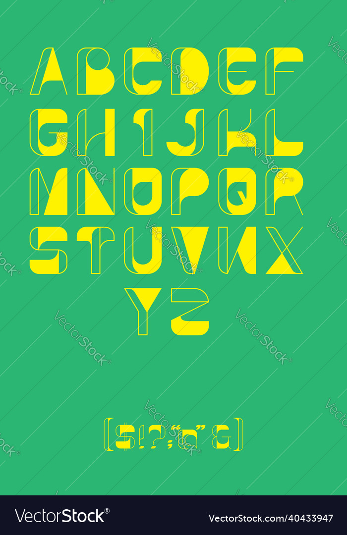 Psychedelic typeface Royalty Free Vector Image