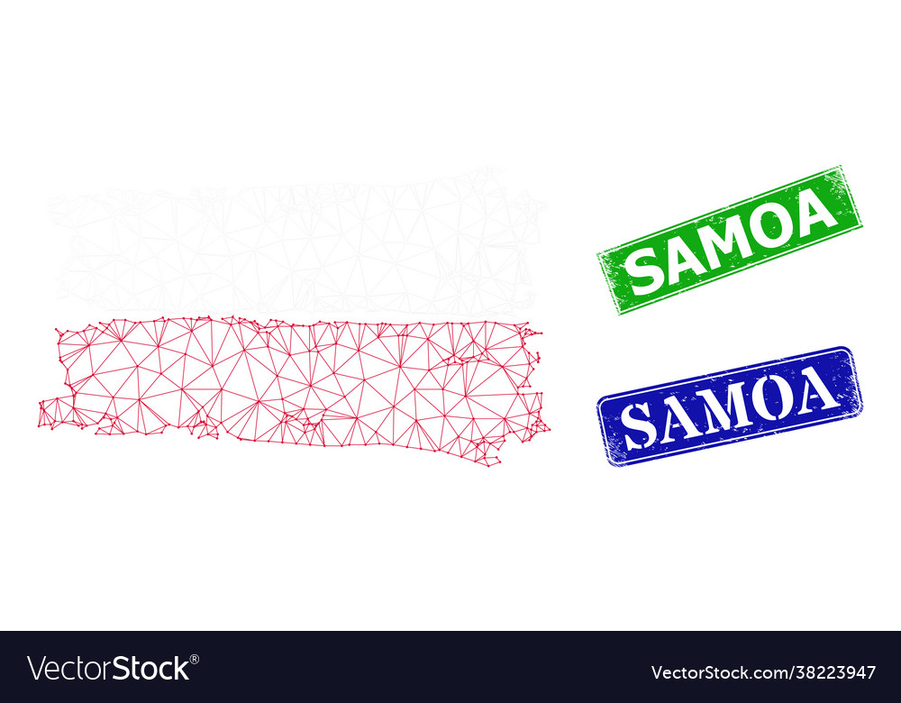 Gummi samoa Abzeichen und polygonale mesh poland flag