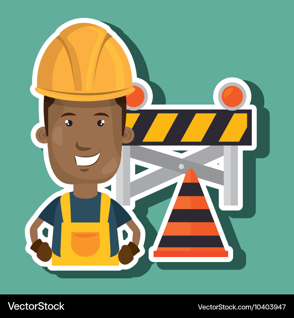 Under construction worker Royalty Free Vector Image