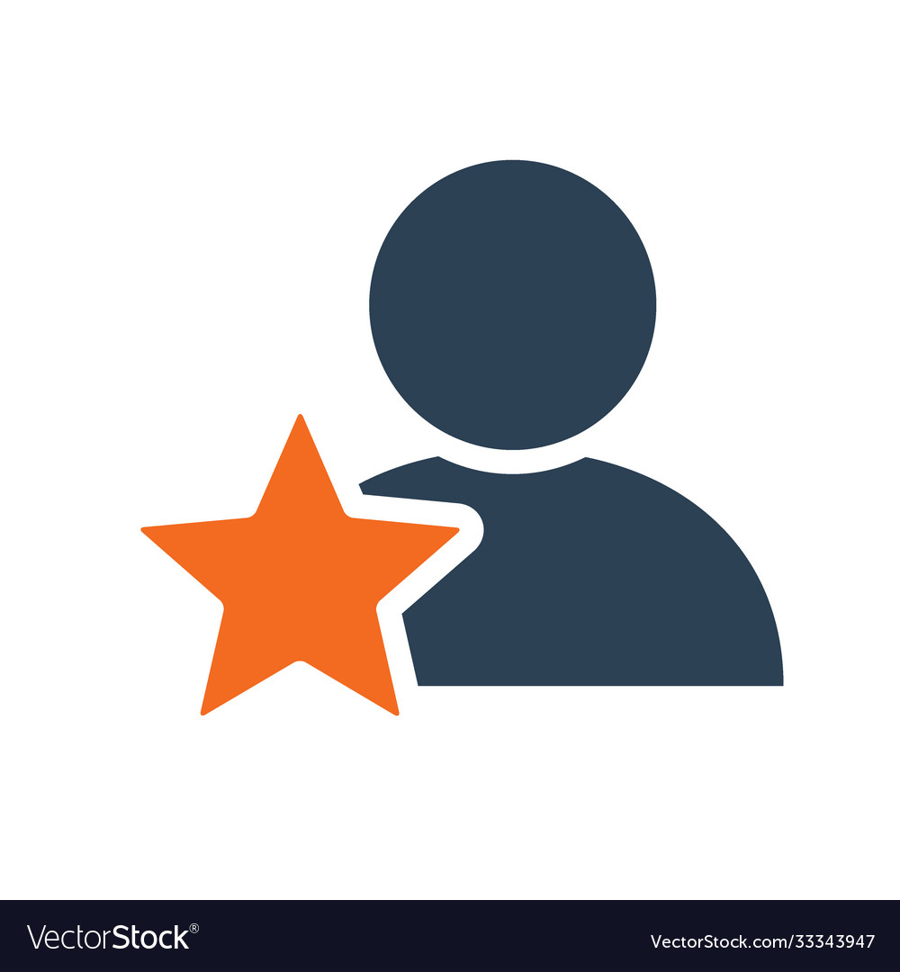 User profile with star line icon rating