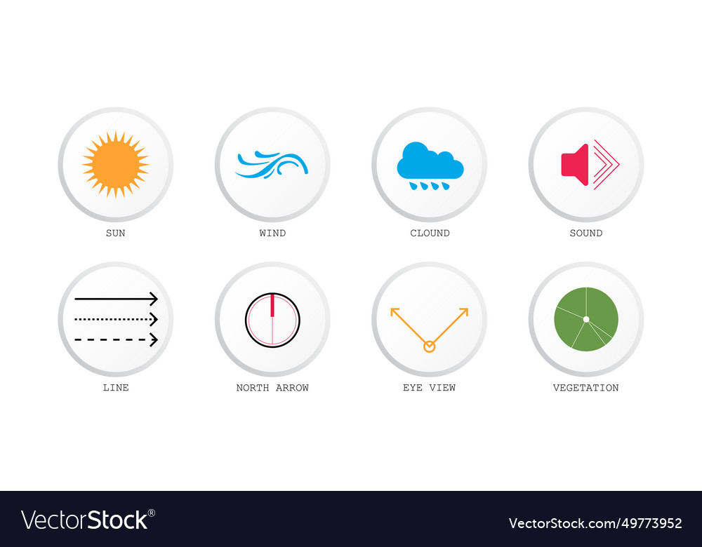 Architecture site analysis symbol icon element Vector Image