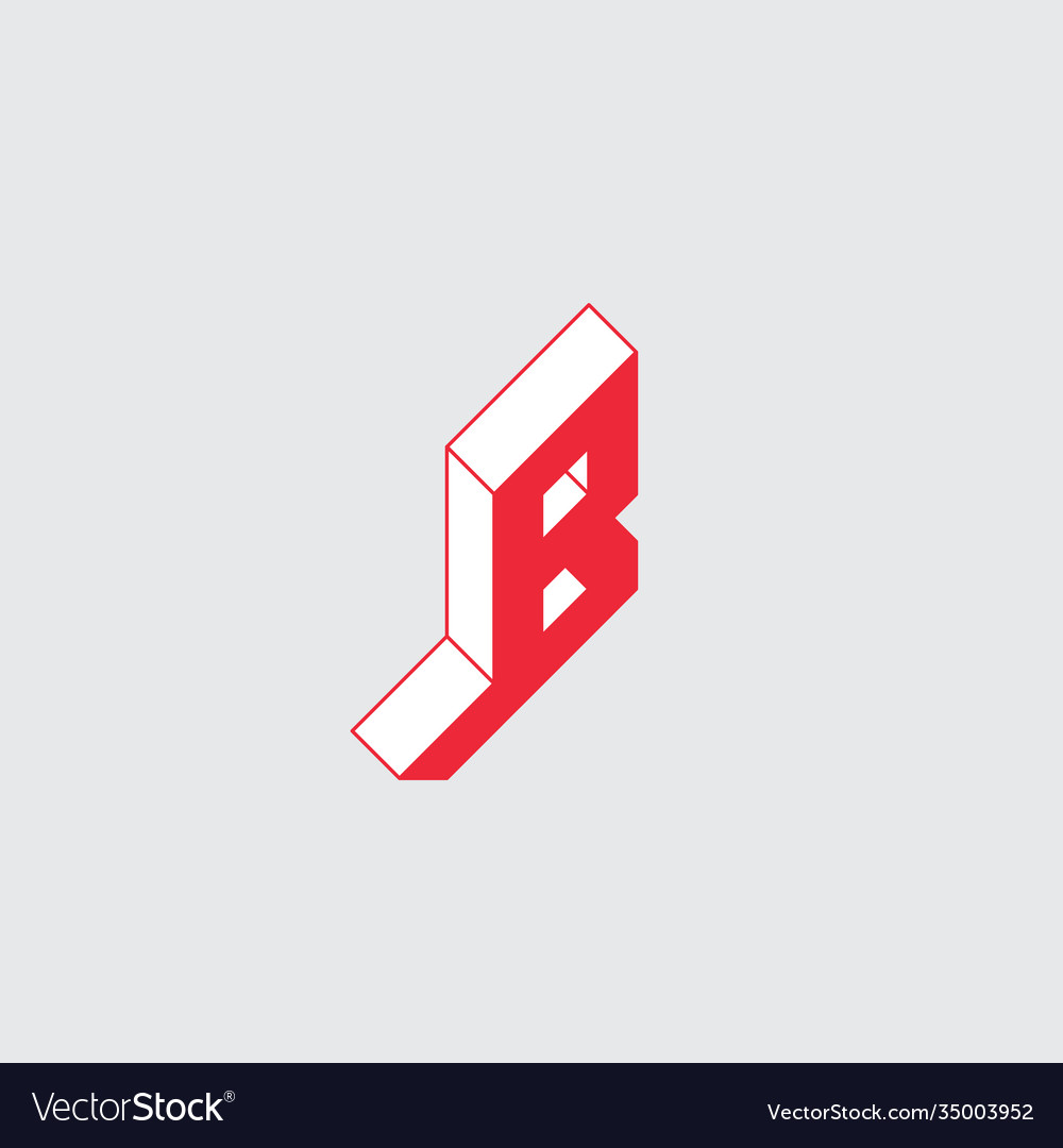 B - logotype design element or 3d icon letter