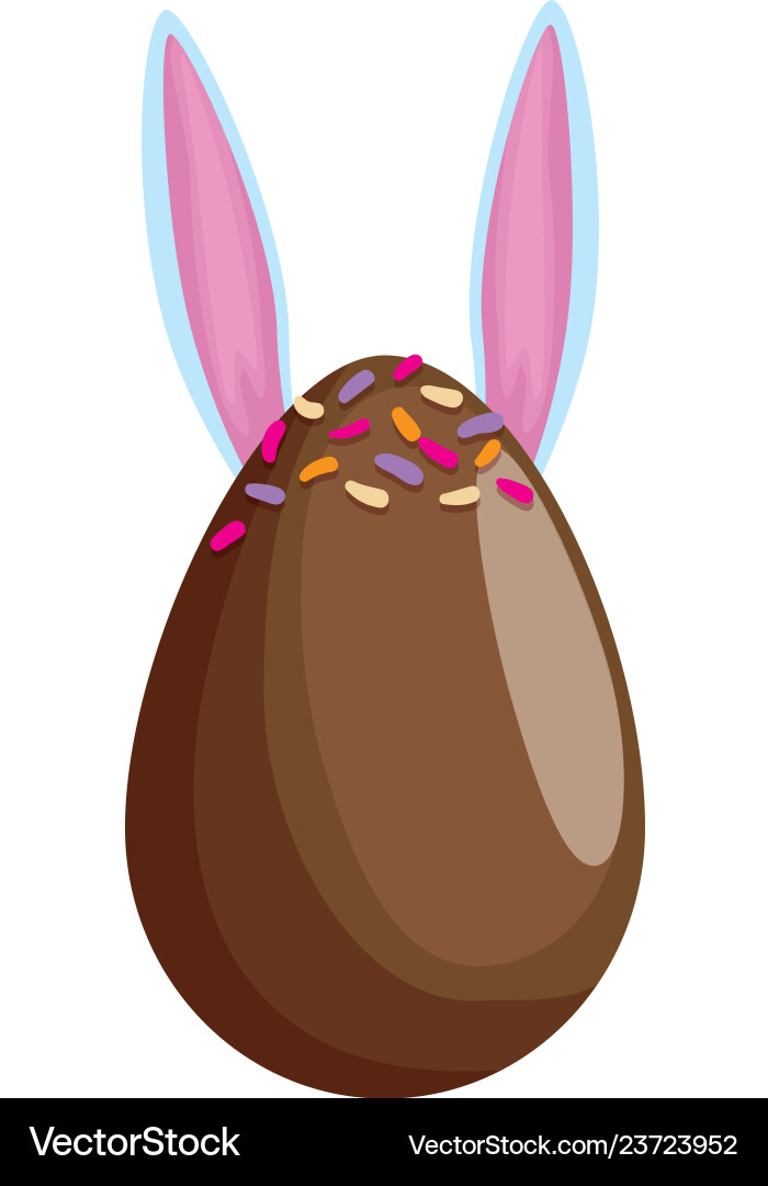 Egg painted with rabbit ears easter icon Vector Image