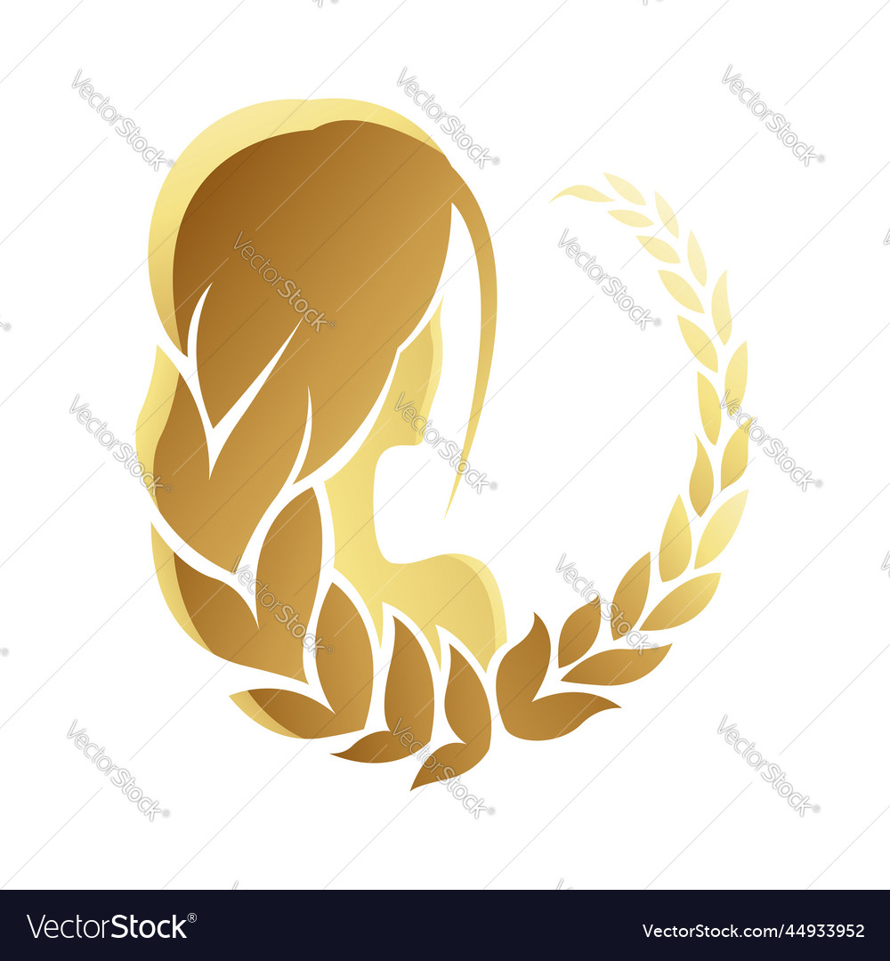 Golden zodiac sign virgo on a white background