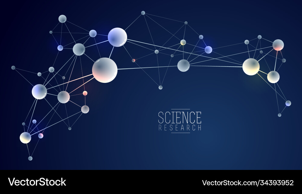 Molecules abstract background 3d dimensional Vector Image