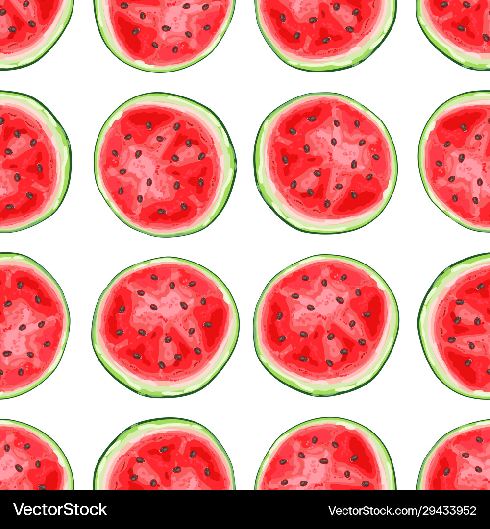 Seamless pattern with watermelons slices Vector Image