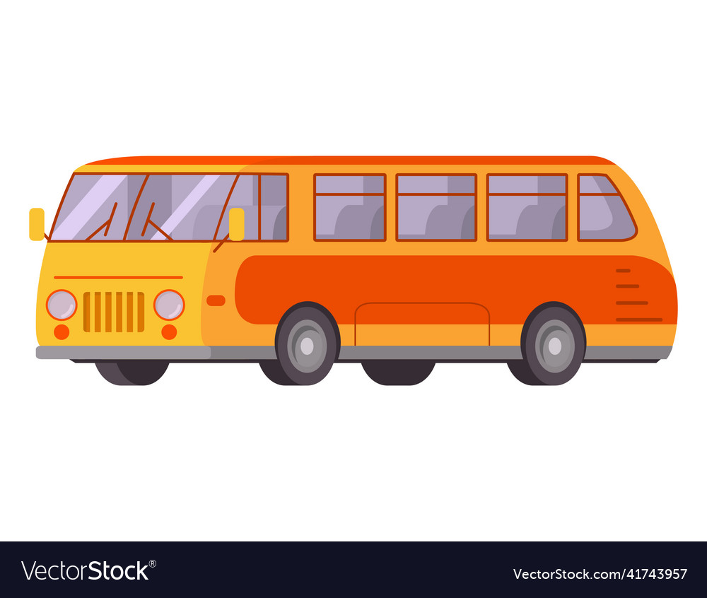 Retro vintage passenger bus front and side view Vector Image