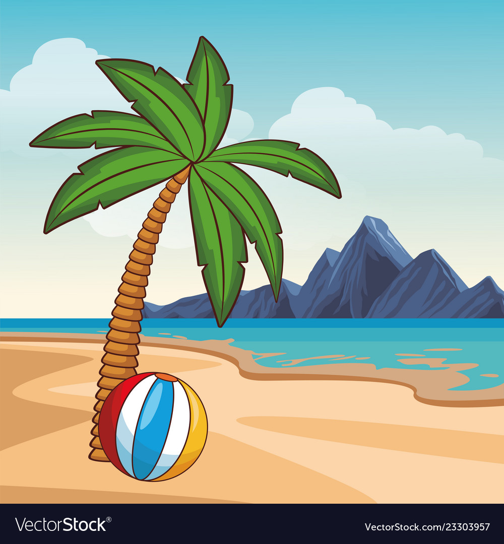 Summer and beach cartoon Royalty Free Vector Image