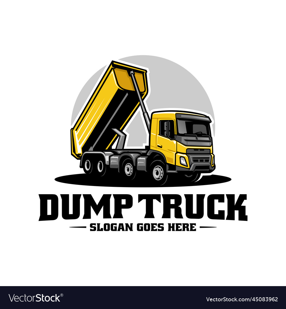 Dump Truck Trucking Premium Logo Royalty Free Vector Image