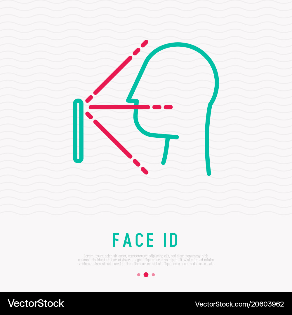 Face id thin line icon recognition Royalty Free Vector Image